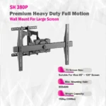 Premium Heavy Duty Full Motion Wall Mount For Large Screen TV Wall Mount (Landscape & Portrait) - Image 2